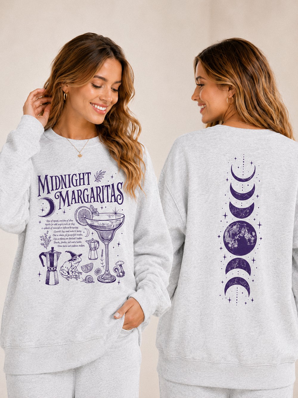 Midnight Margaritas Sweatshirt Practical Magic Witchy Moon Phase