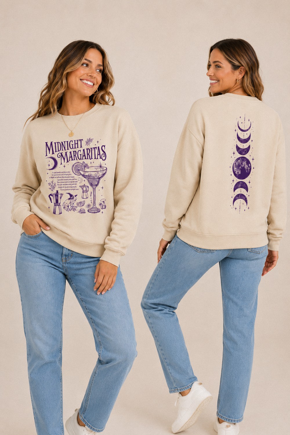 Midnight Margaritas Sweatshirt Practical Magic Witchy Moon Phase