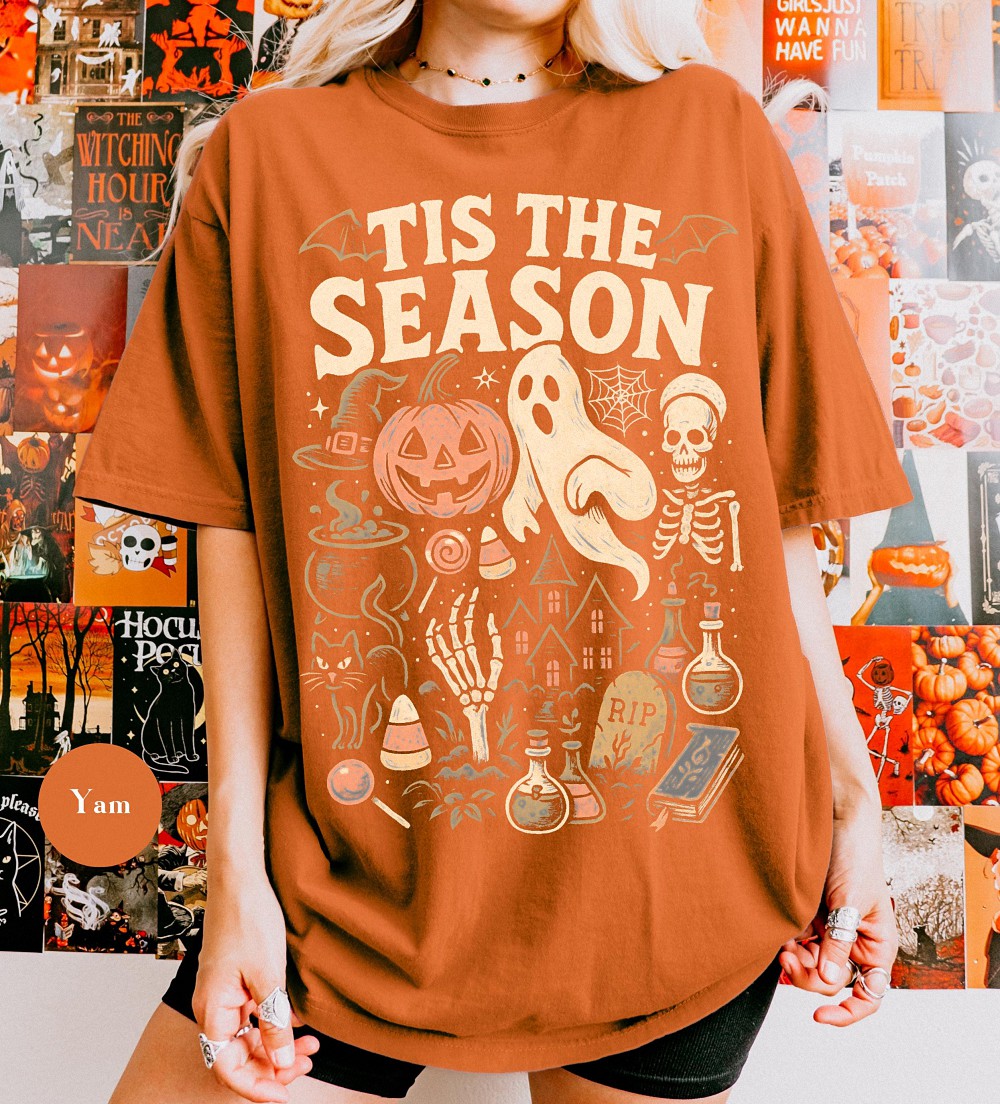 Tis The Season Retro Halloween Shirt, Vintage Spooky Season Tee