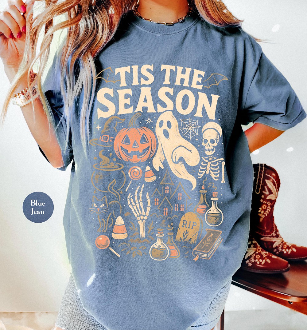 Tis The Season Retro Halloween Shirt, Vintage Spooky Season Tee
