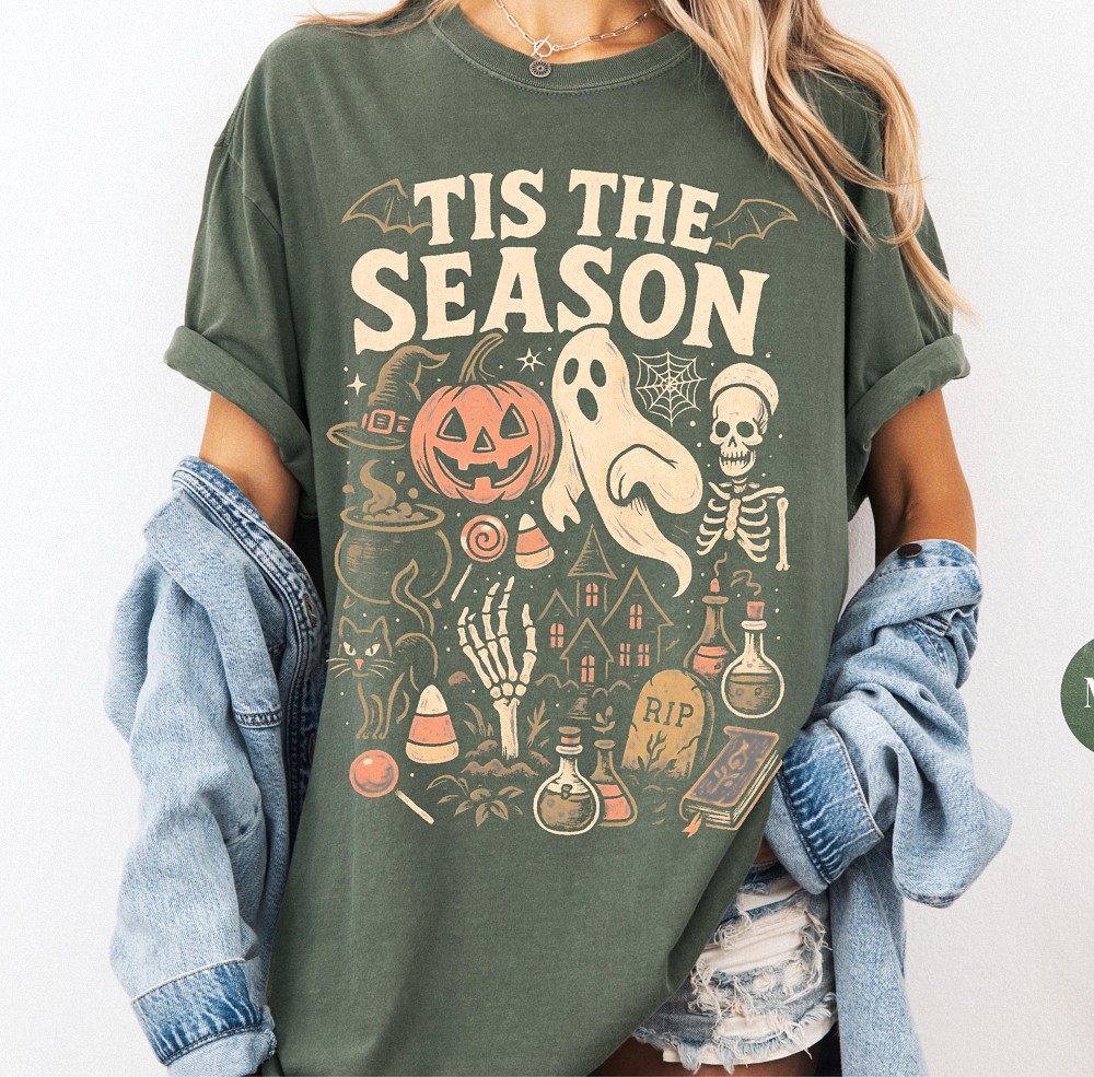 Tis The Season Retro Halloween Shirt, Vintage Spooky Season Tee