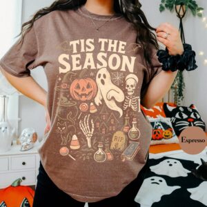 Tis The Season Retro Halloween Shirt, Vintage Spooky Season Tee