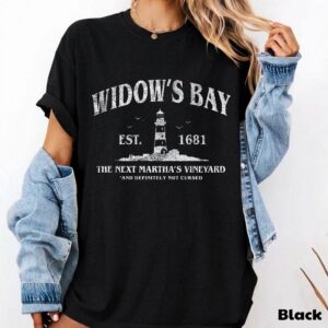 Widow's Bay Cursed Town Shirt Spooky Coastal Lighthouse Parody Tee