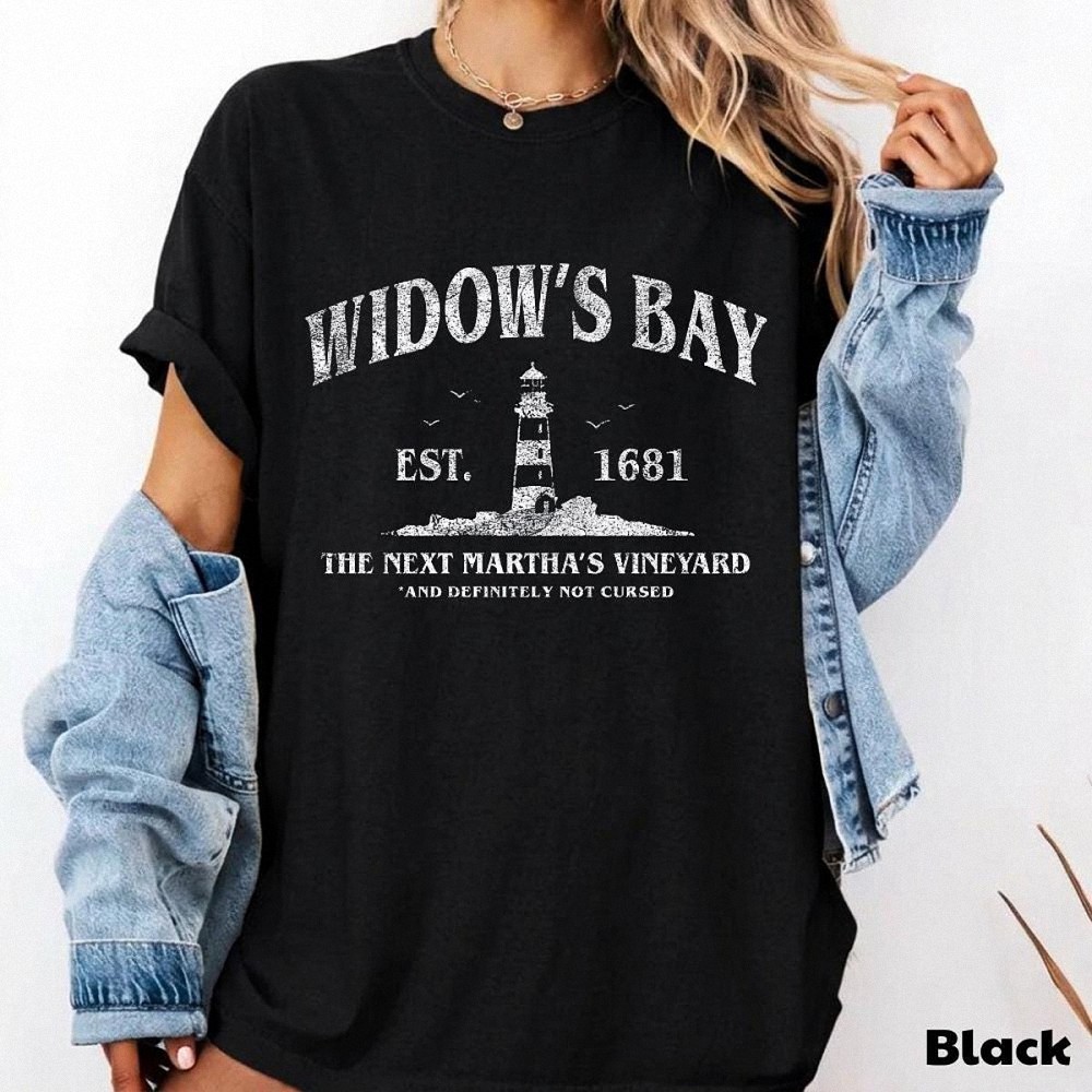 Widow's Bay Cursed Town Shirt Spooky Coastal Lighthouse Parody Tee
