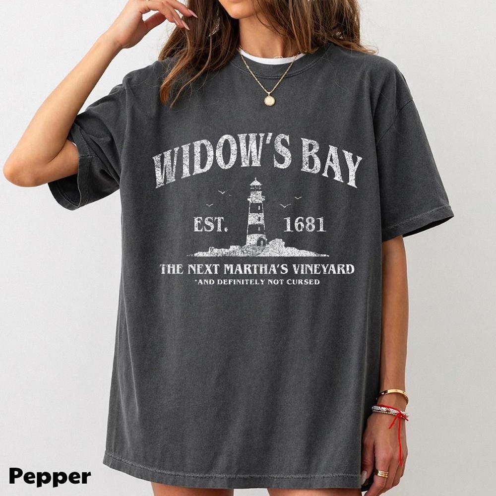 Widow's Bay Cursed Town Shirt Spooky Coastal Lighthouse Parody Tee