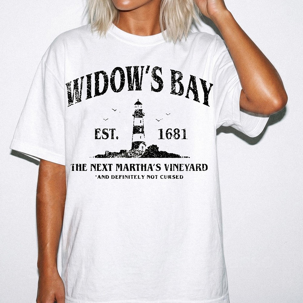 Widow's Bay Cursed Town Shirt Spooky Coastal Lighthouse Parody Tee