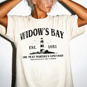 Widow's Bay Cursed Town Shirt Spooky Coastal Lighthouse Parody Tee