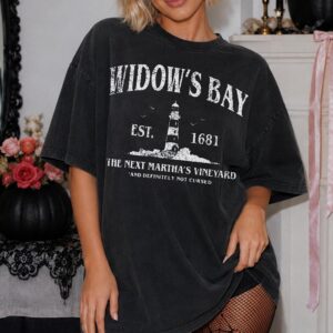 Widow's Bay Cursed Town Shirt Spooky Coastal Lighthouse Parody Tee