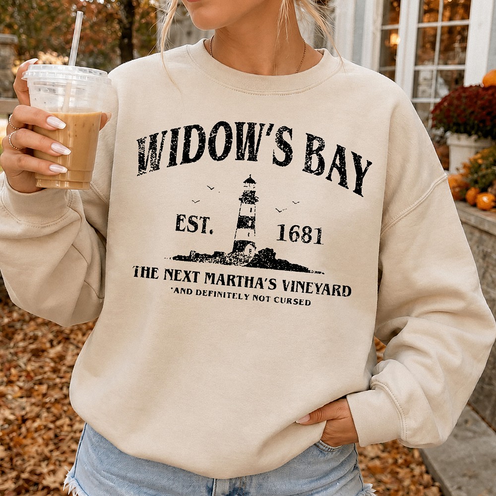 Widow's Bay Cursed Town Shirt Spooky Coastal Lighthouse Parody Tee