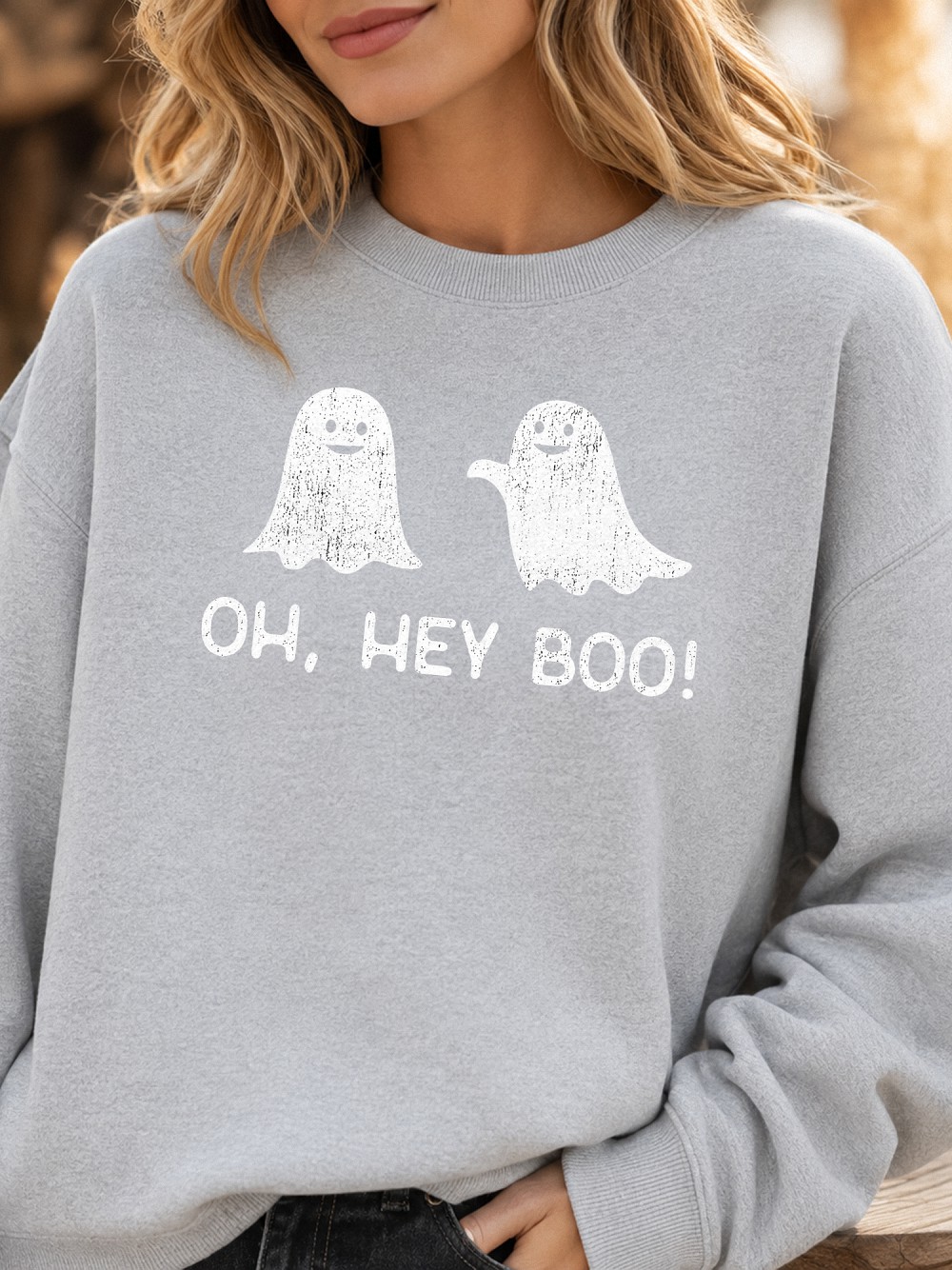 Oh Hey Boo Cute Ghost Sweatshirt - Spooky Season Fall Crewneck
