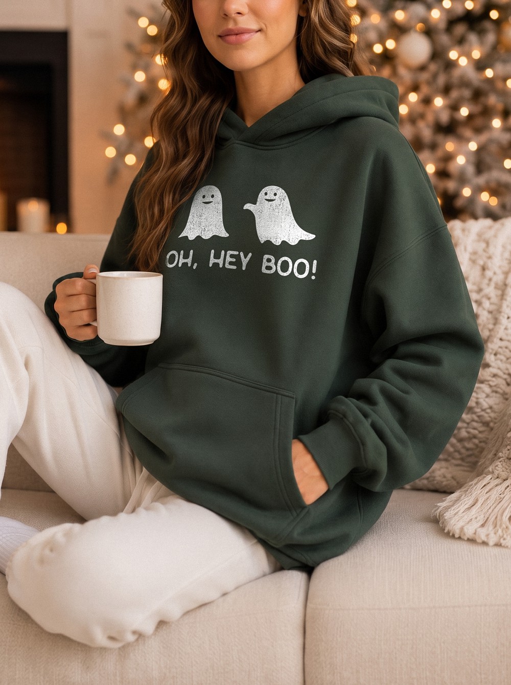 Oh Hey Boo Cute Ghost Sweatshirt - Spooky Season Fall Crewneck