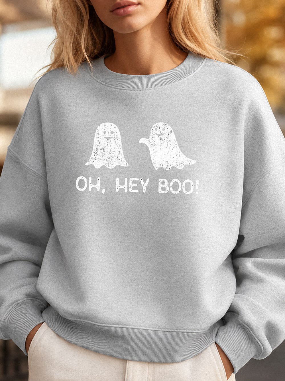 Oh Hey Boo Cute Ghost Sweatshirt - Spooky Season Fall Crewneck