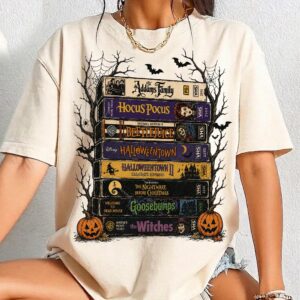90s Halloween Movies VHS T-Shirt - Hocus Pocus & Beetlejuice Retro Tee