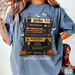 90s Halloween Movies VHS T-Shirt - Hocus Pocus & Beetlejuice Retro Tee