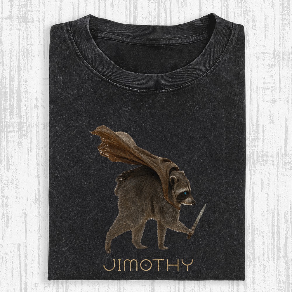 Jimothy Fantasy Raccoon T-Shirt | Funny Rogue Gamer Graphic Tee