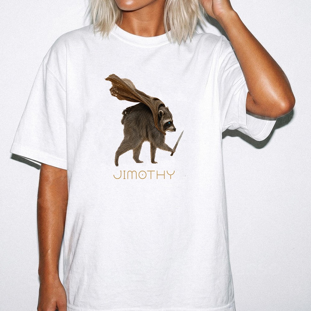 Jimothy Fantasy Raccoon T-Shirt | Funny Rogue Gamer Graphic Tee