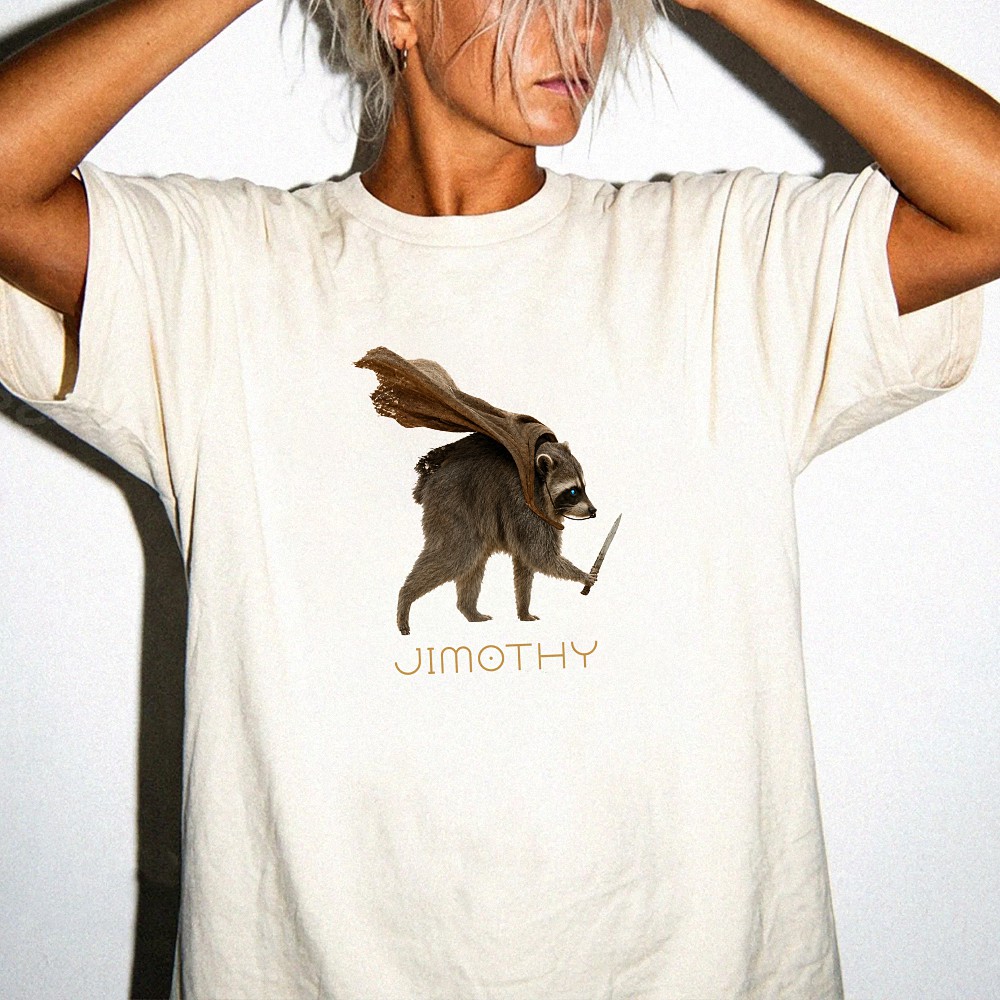 Jimothy Fantasy Raccoon T-Shirt | Funny Rogue Gamer Graphic Tee
