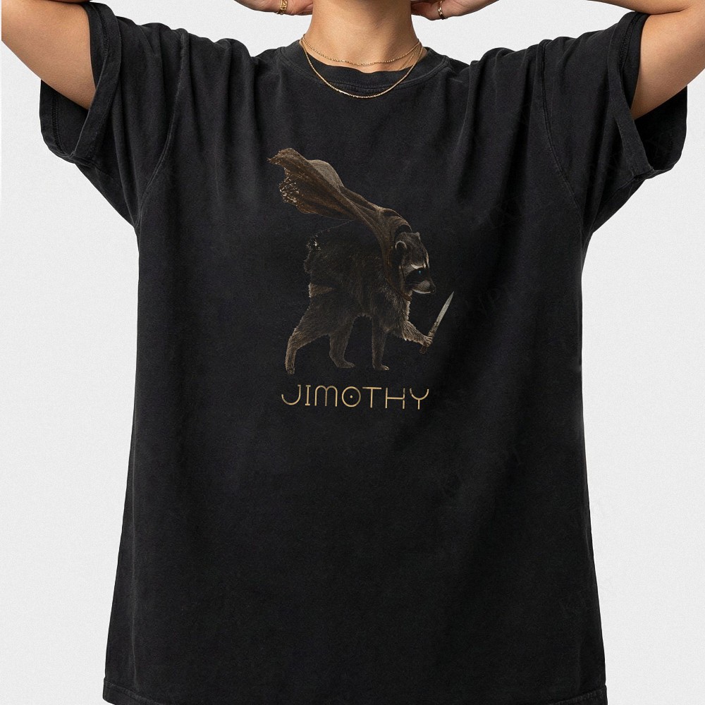 Jimothy Fantasy Raccoon T-Shirt | Funny Rogue Gamer Graphic Tee