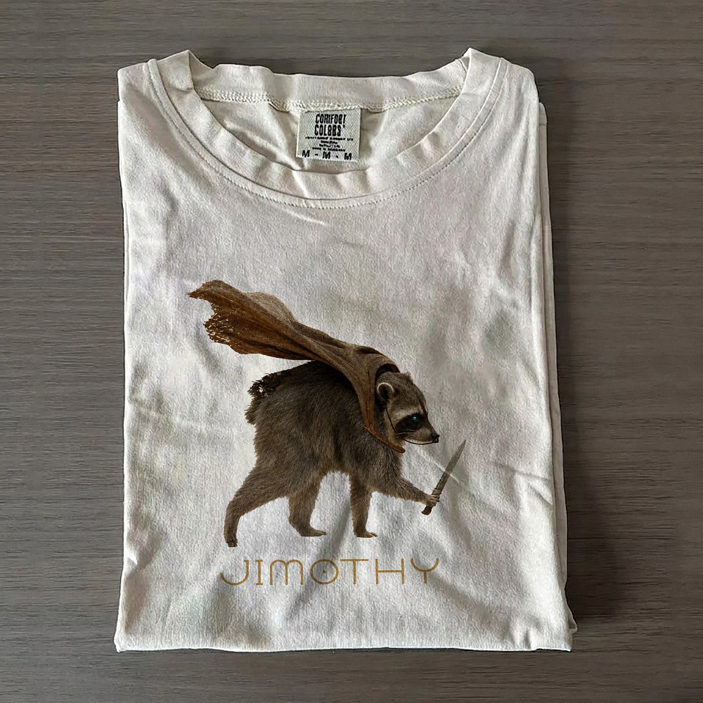 Jimothy Fantasy Raccoon T-Shirt | Funny Rogue Gamer Graphic Tee
