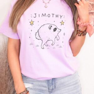 Jimothy Cute Fluffy Creature Graphic Tee (4) - Whimsical Pastel Shirt