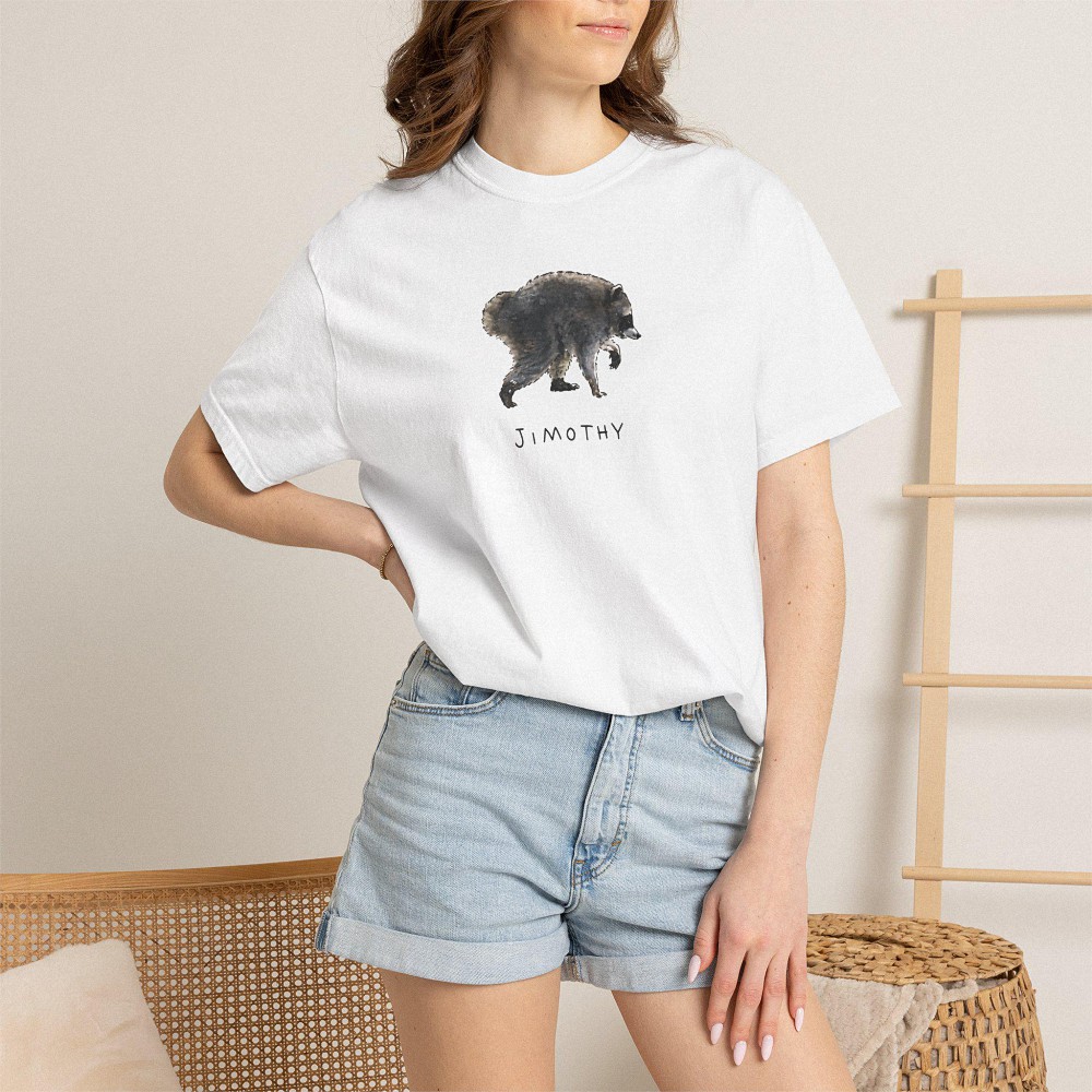 Jimothy Funny Raccoon Shirt Minimalist Trash Panda Meme Tee