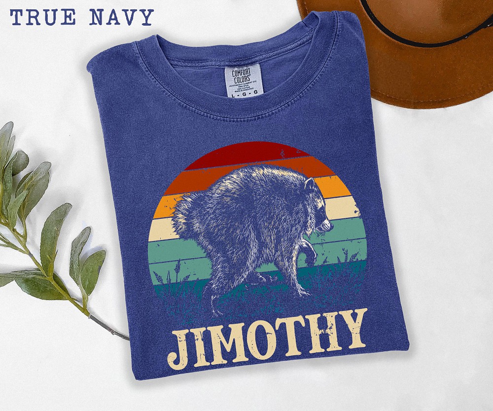 Jimothy Raccoon Retro Sunset T-Shirt - Funny Vintage Animal Tee