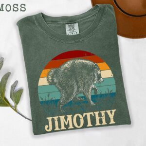 Jimothy Raccoon Retro Sunset T-Shirt - Funny Vintage Animal Tee