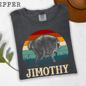 Jimothy Raccoon Retro Sunset T-Shirt - Funny Vintage Animal Tee