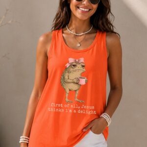 Jesus Thinks I'm A Delight Funny Frog Women's Tank Top