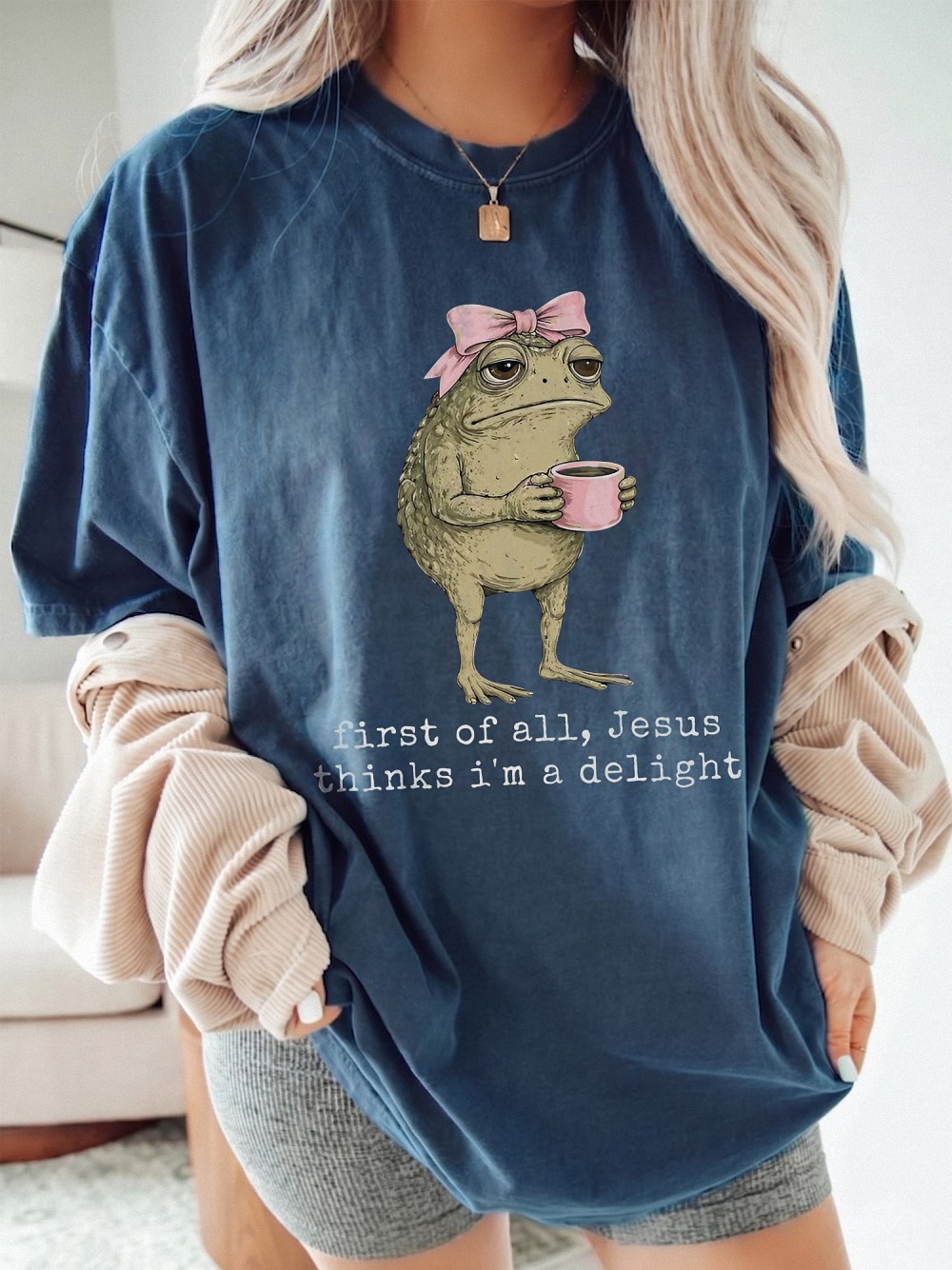 Jesus Thinks I'm A Delight Funny Frog Women's Tank Top