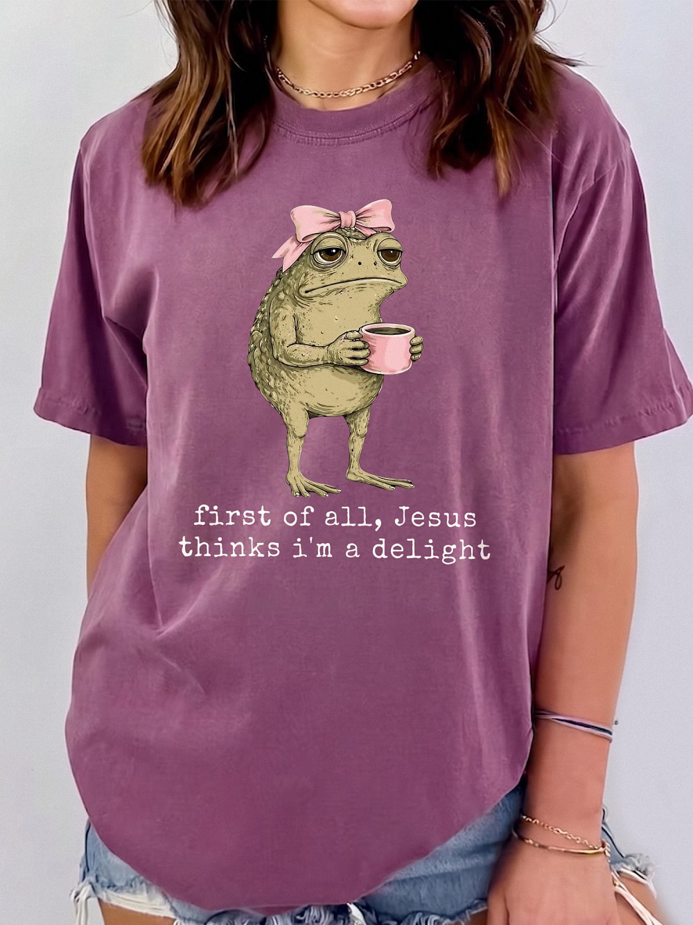 Jesus Thinks I'm A Delight Funny Frog Women's Tank Top