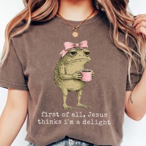 Jesus Thinks I'm A Delight Funny Frog Women's Tank Top