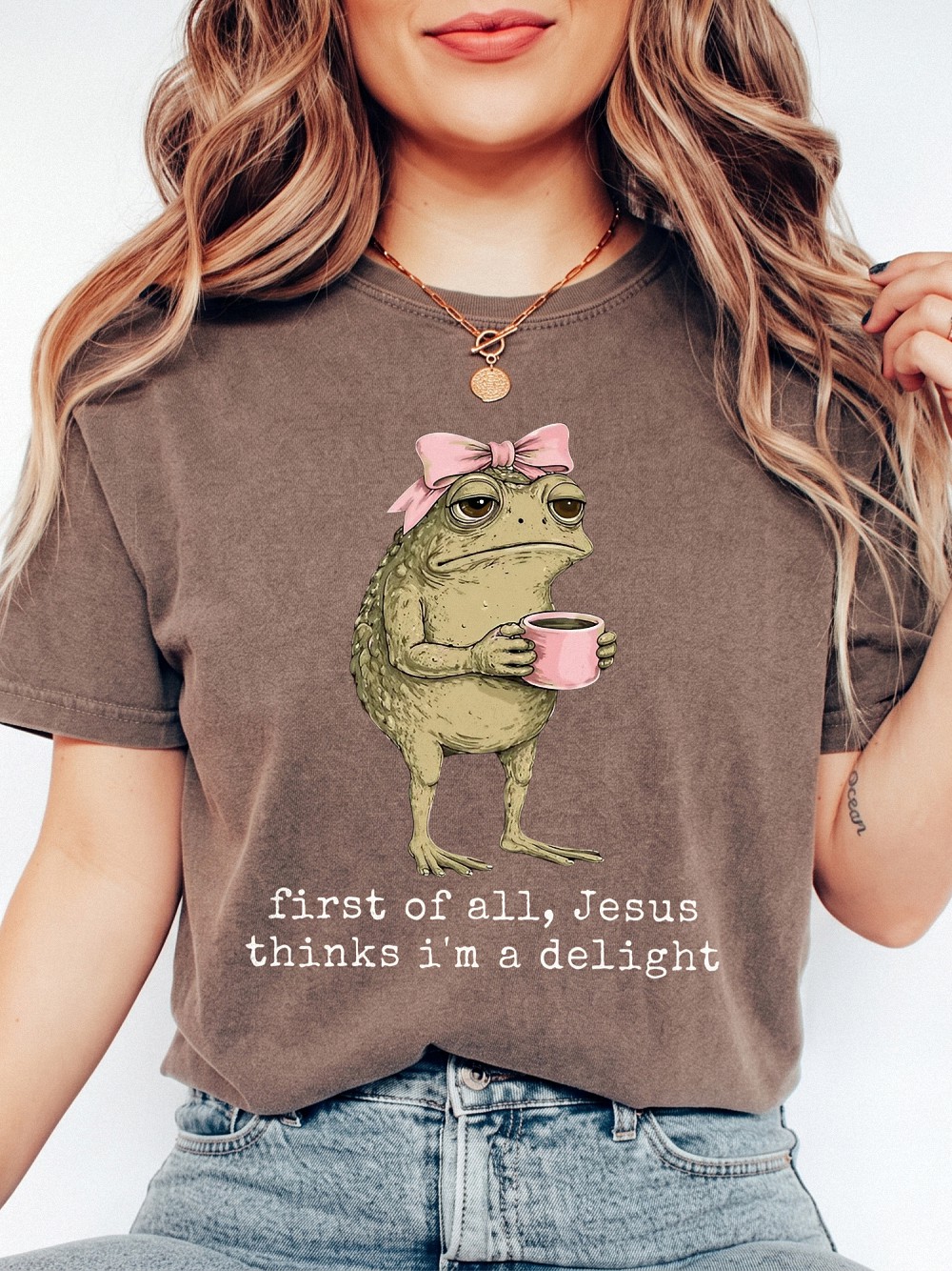 Jesus Thinks I'm A Delight Funny Frog Women's Tank Top