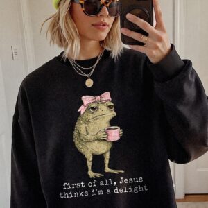 Jesus Thinks I'm A Delight Funny Frog Women's Tank Top