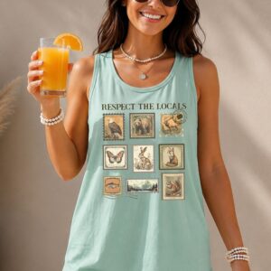 Respect The Locals Vintage Wildlife Stamp Tank Top - Nature Shirt