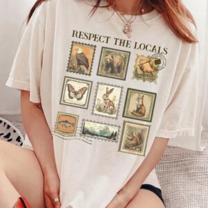 Respect The Locals Vintage Wildlife Stamp Tank Top - Nature Shirt