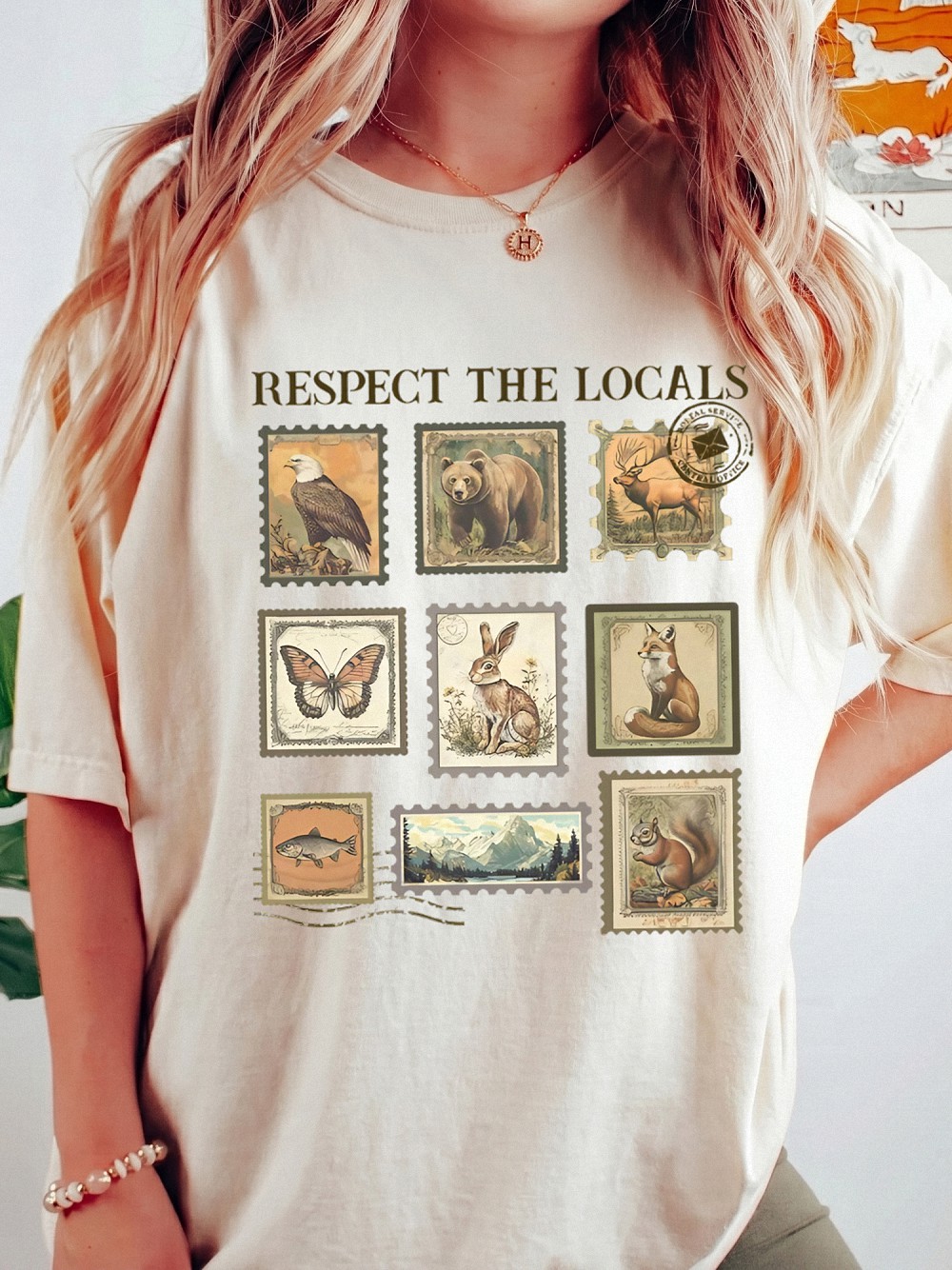 Respect The Locals Vintage Wildlife Stamp Tank Top - Nature Shirt