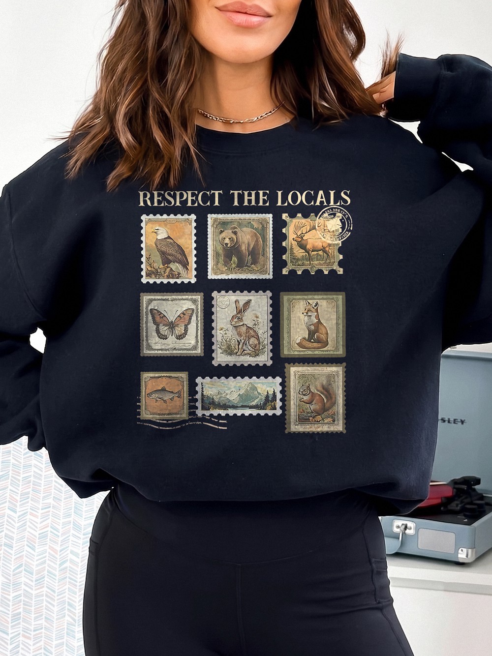 Respect The Locals Vintage Wildlife Stamp Tank Top - Nature Shirt
