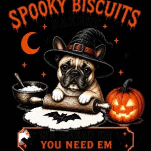 Spooky Biscuits Bakery Halloween Dog Tank Top | Funny Witch Frenchie