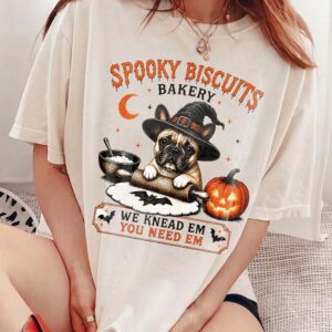 Spooky Biscuits Bakery Halloween Dog Tank Top | Funny Witch Frenchie