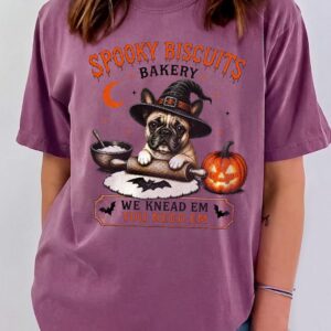 Spooky Biscuits Bakery Halloween Dog Tank Top | Funny Witch Frenchie