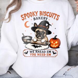 Spooky Biscuits Bakery Halloween Dog Tank Top | Funny Witch Frenchie