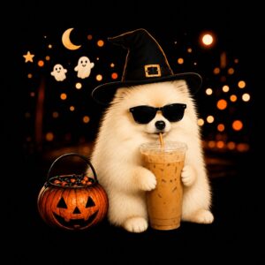 Pomeranian Witch Halloween Tank Top | Pumpkin Spice Dog Shirt