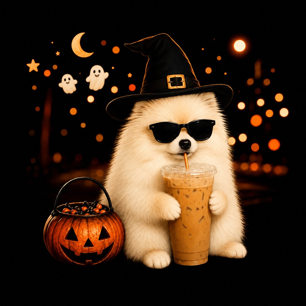 Pomeranian Witch Halloween Tank Top | Pumpkin Spice Dog Shirt