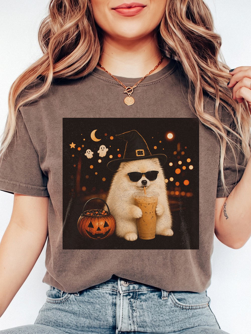 Pomeranian Witch Halloween Tank Top | Pumpkin Spice Dog Shirt