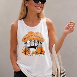 100 Days 'Til Halloween Tank Top | Cute Witch Dog Fall Graphic