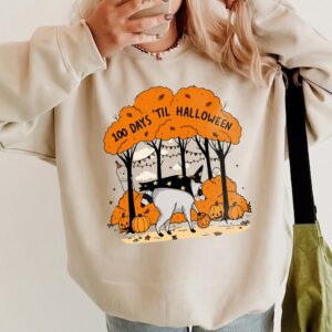 100 Days 'Til Halloween Tank Top | Cute Witch Dog Fall Graphic