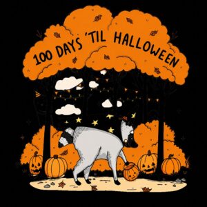 100 Days 'Til Halloween Tank Top | Cute Witch Dog Fall Graphic
