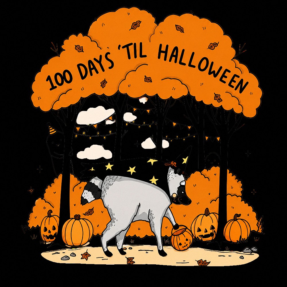 100 Days 'Til Halloween Tank Top | Cute Witch Dog Fall Graphic