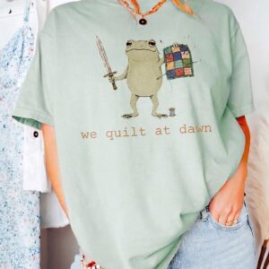 We Quilt at Dawn Tank Top - Funny Frog Warrior Quilting Shirt